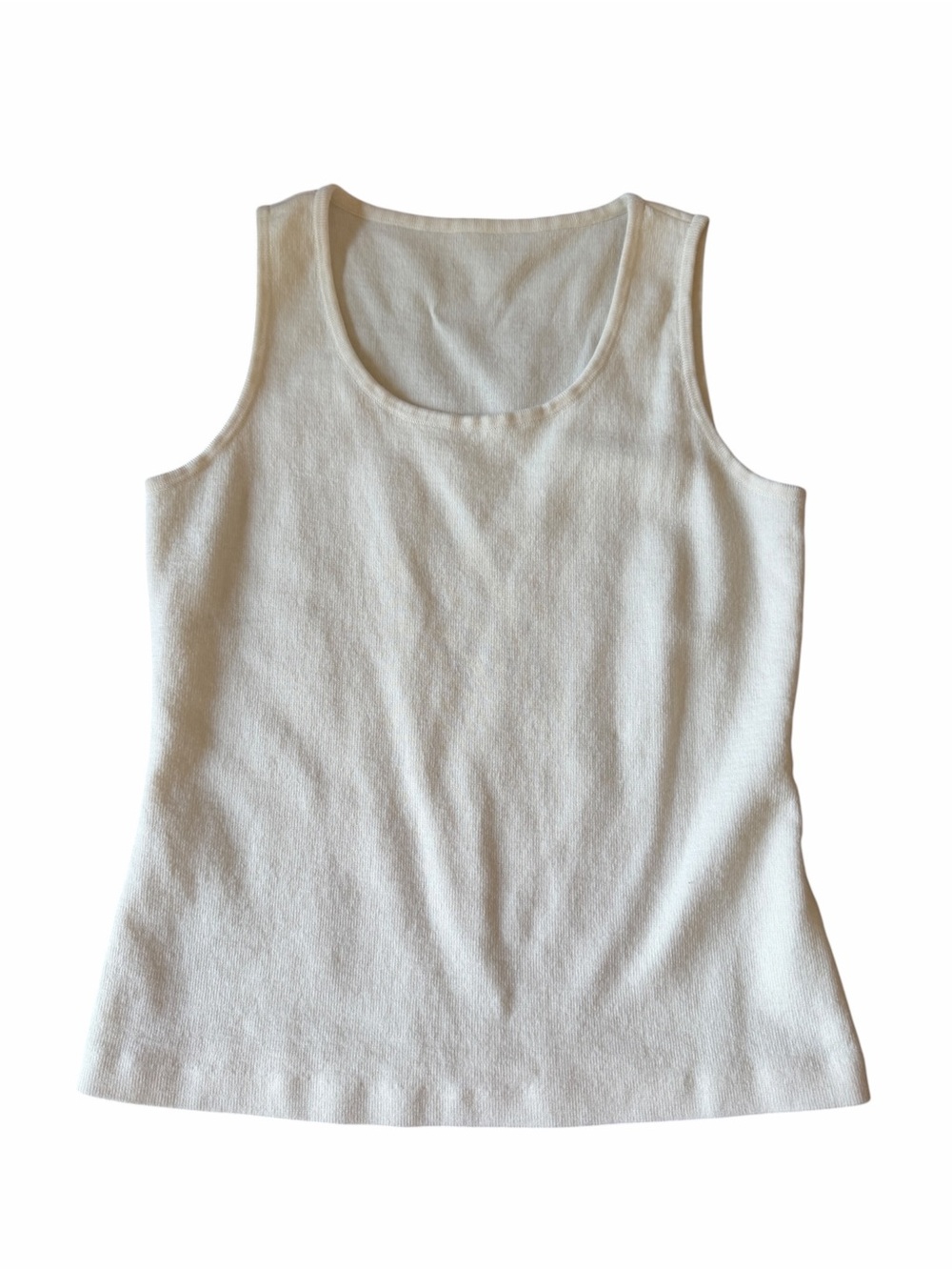 St. John Cream Scoop Neck Knit Tank